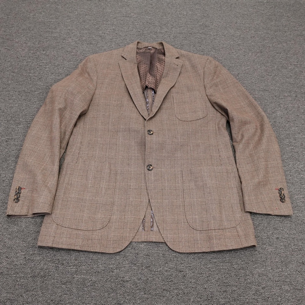 JKT New York Blazer Mens 44 Brown Plaid Tweed Sport Coat Jacket Casual‎